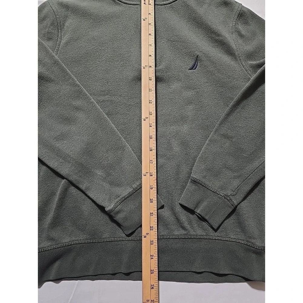Nautica Mens Medium Green‎ 1/4 Zip Mock Neck Pullover Sweater Sweatshirt Preppy